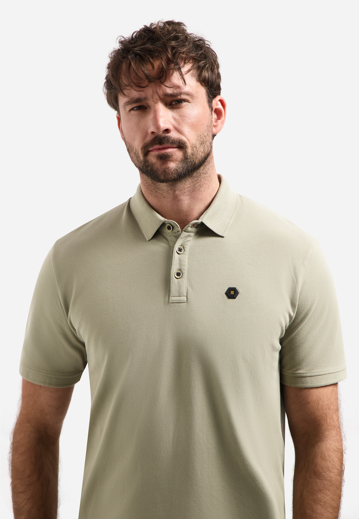 NO EXCESS Heren Poloshirt Taupe - Afbeelding 2