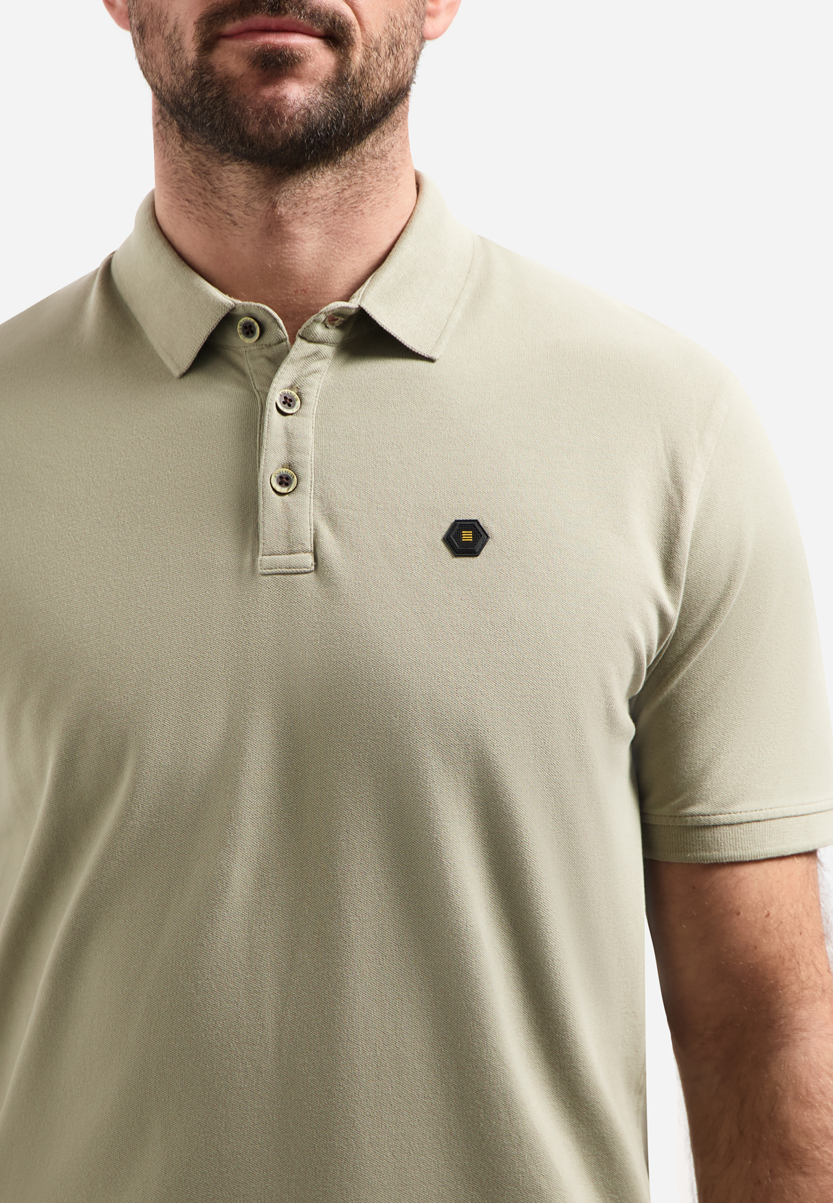 NO EXCESS Heren Poloshirt Taupe - Afbeelding 4