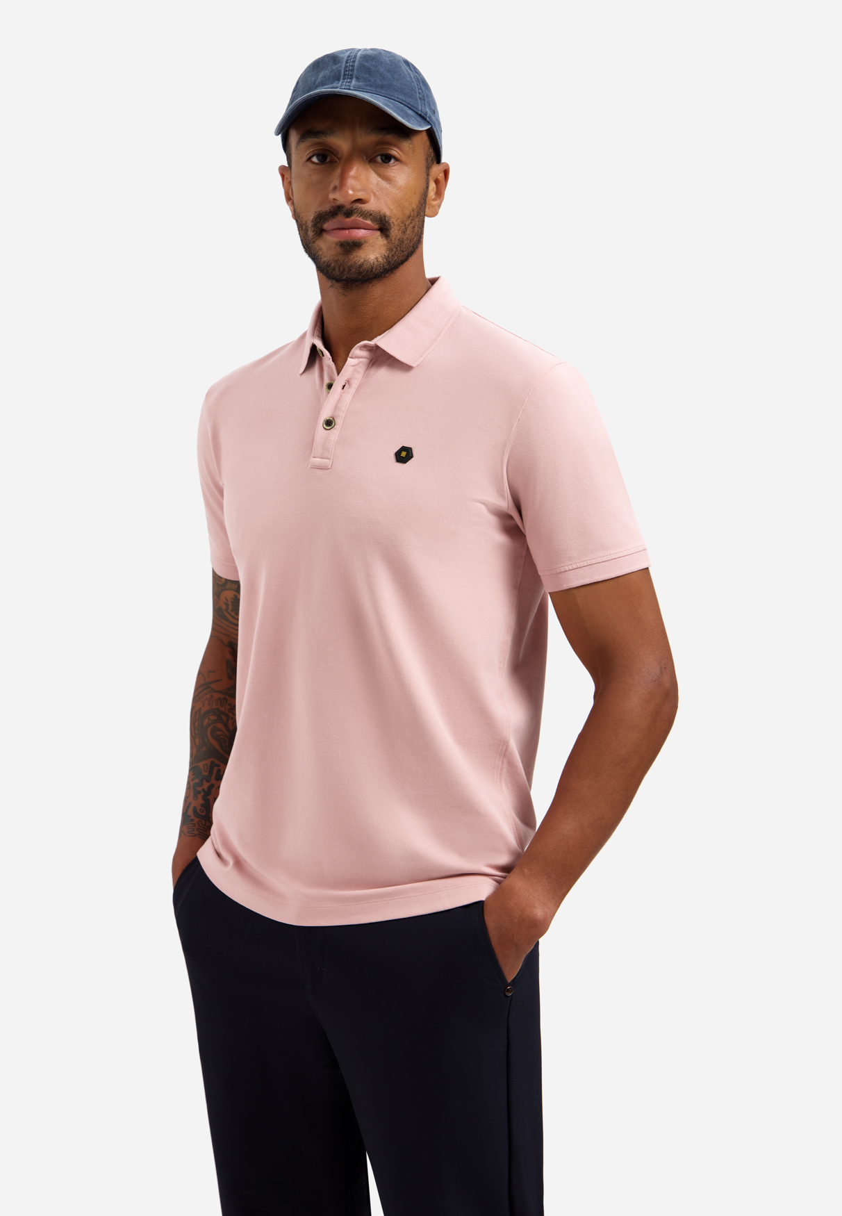 NO EXCESS Heren Poloshirt Light Mauve - Afbeelding 4