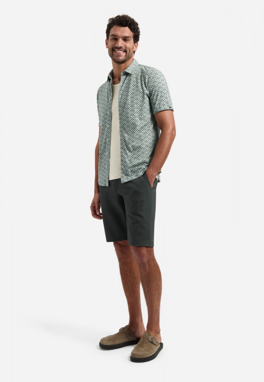 NO EXCESS Overhemd Met Korte Mouwen Katoen Met Print Green - Afbeelding 2