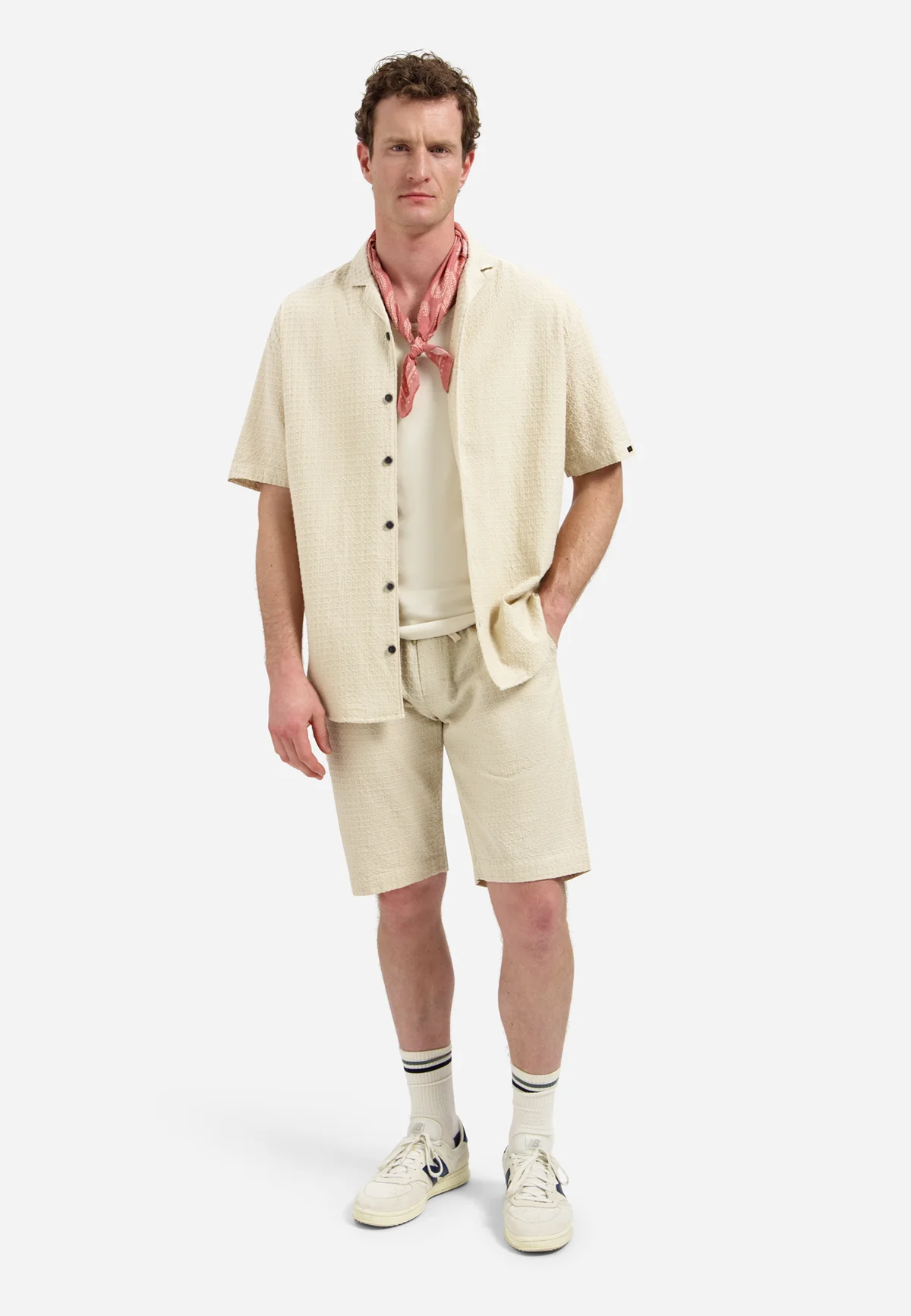NO EXCCESS Katoenen Overshirt Met Korte Mouwen Dessert