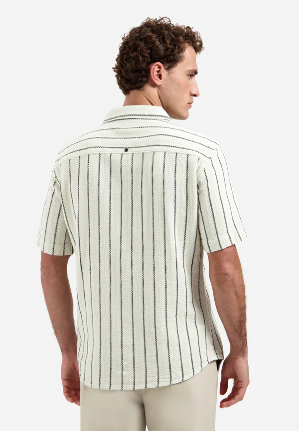 NO EXCESS Gestreept Overshirt Met Korte Mouwen Kit - Afbeelding 2
