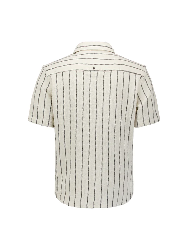 NO EXCESS Gestreept Overshirt Met Korte Mouwen Kit - Afbeelding 4