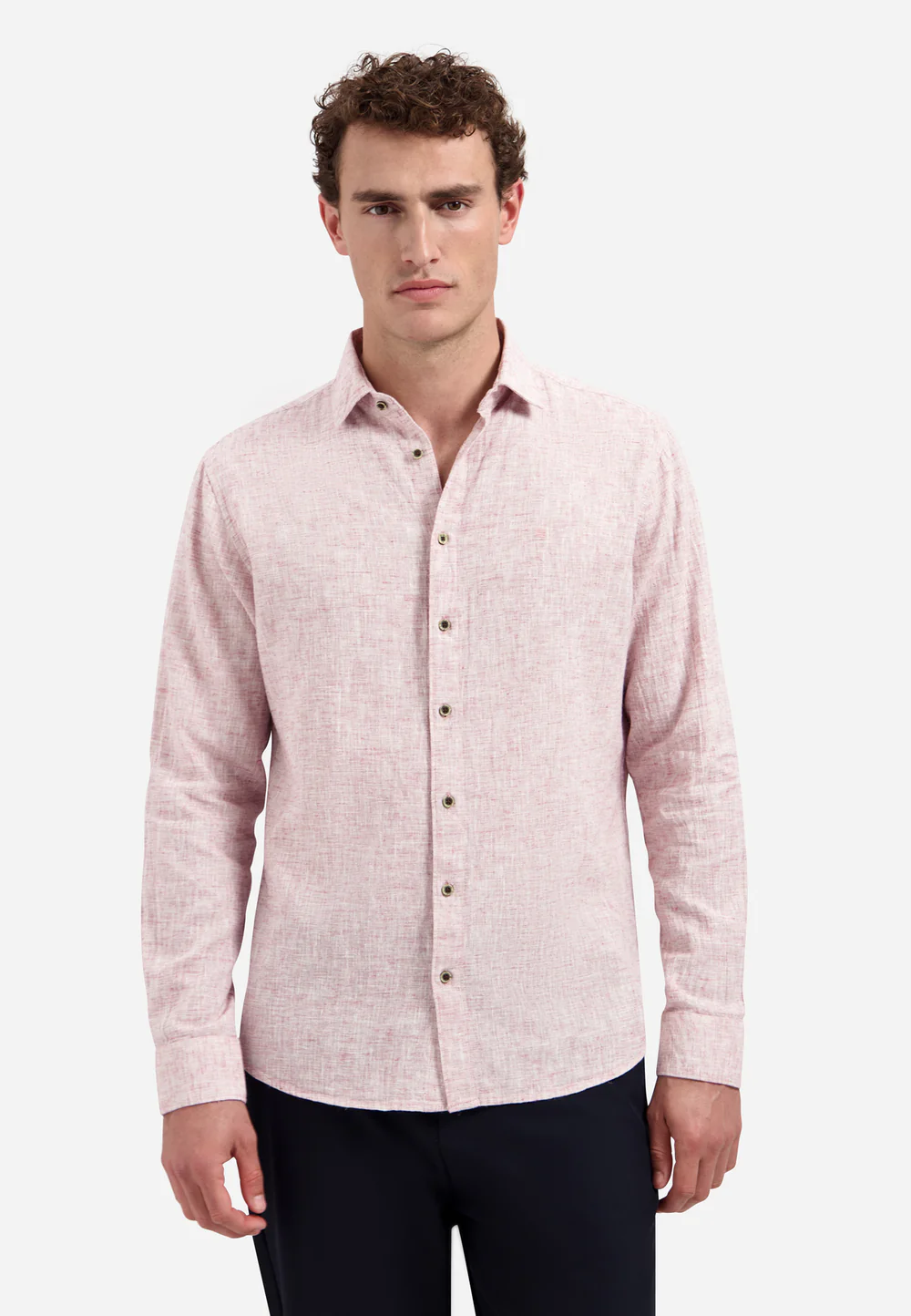 NO EXCESS Overhemd Linnen Mauve