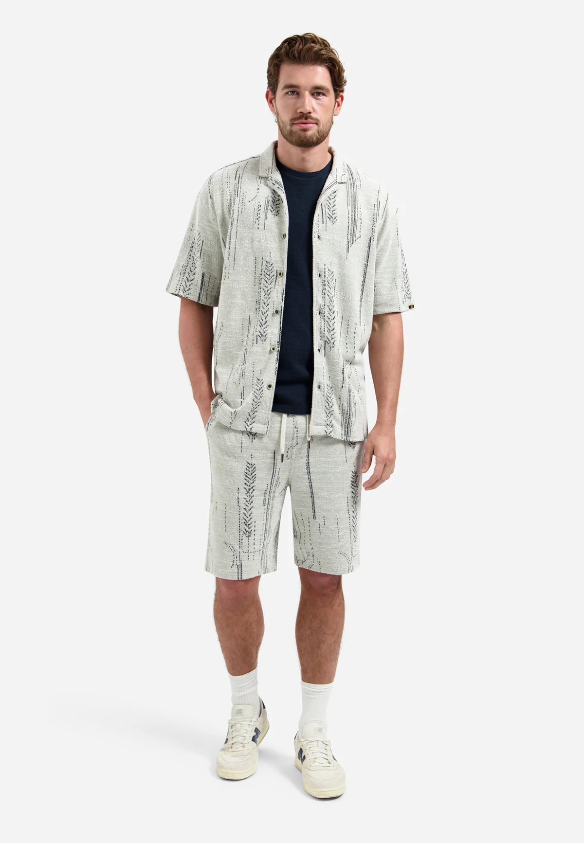 NO EXCESS Overhemd Jacquard Short Sleeved Kit  - Afbeelding 5
