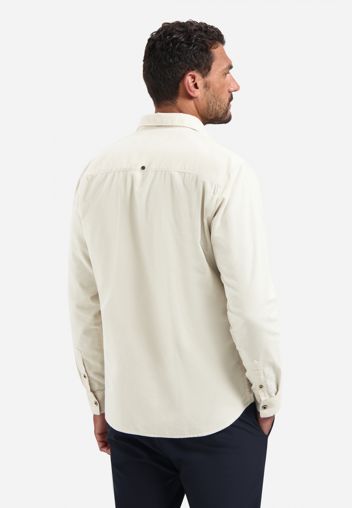NO EXCESS Heren Overhemd Corduroy Offwhite  - Afbeelding 2