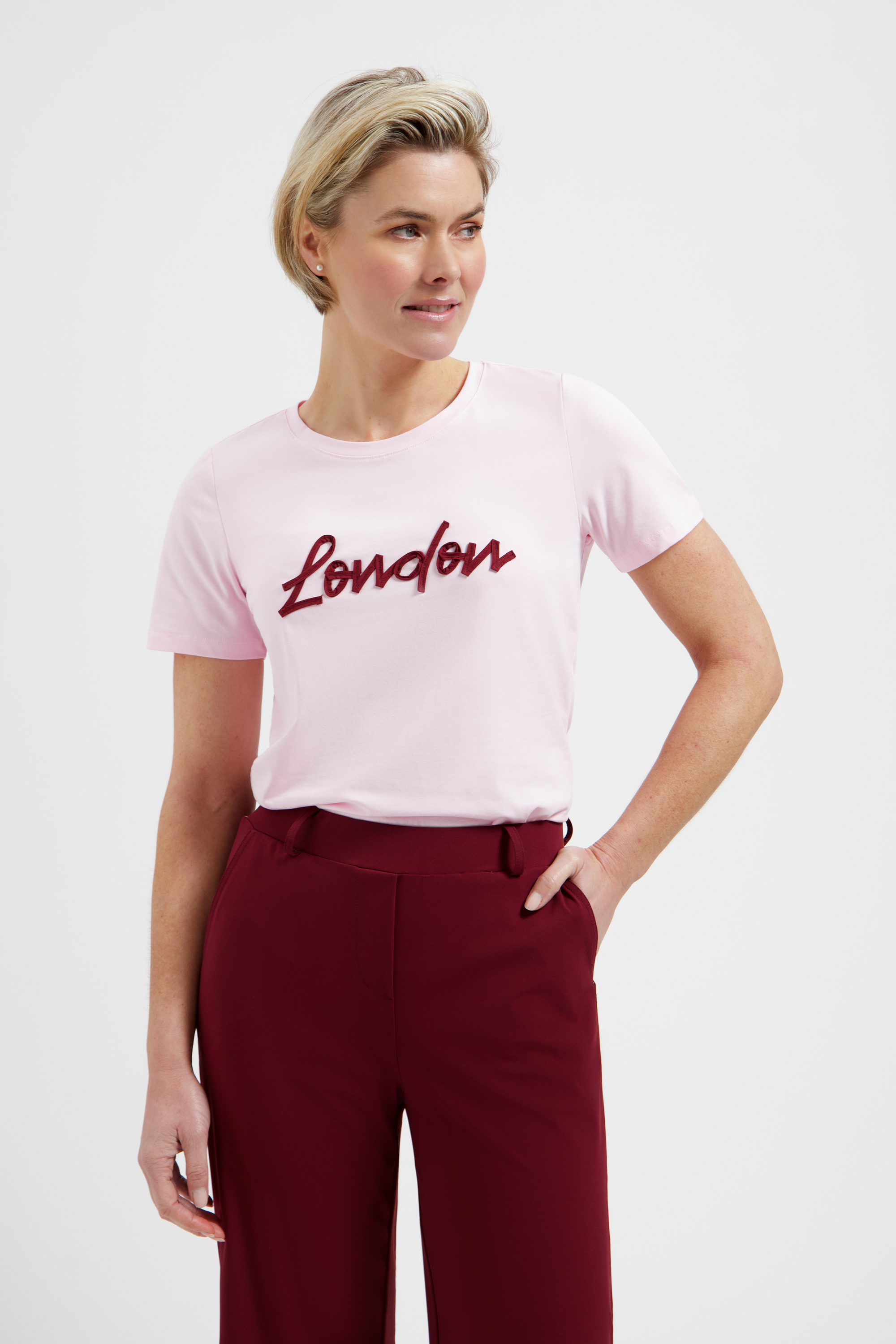 LADY DAY Dames Top City Lichtroze-Burgundy Rood 