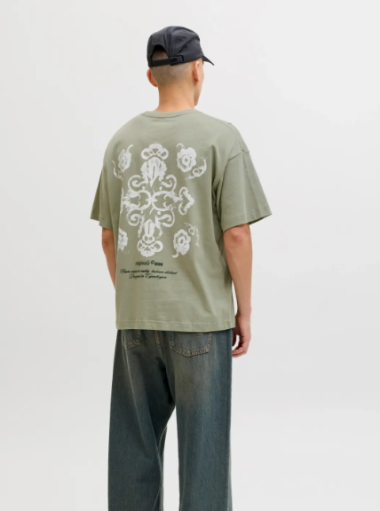 JACK & JONES Heren T-Shirt Montauk Met Rugprint Groen  - Afbeelding 2