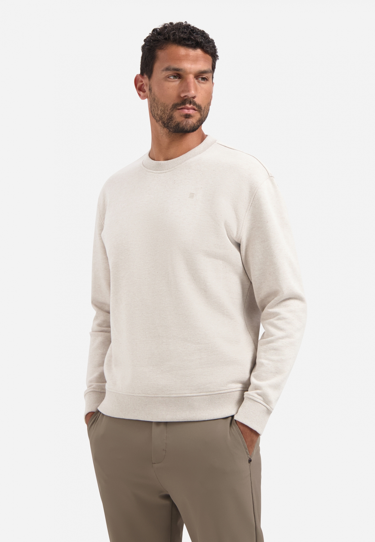 NO EXCESS Heren Sweater Met Achteropdruk Zandkleur  - Afbeelding 2