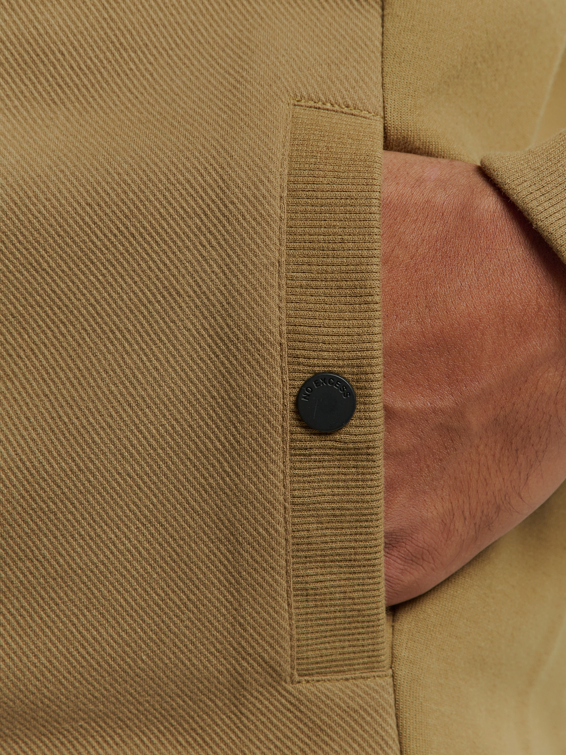NO EXCESS Vest Met Rits Jacquard Khaki  - Afbeelding 5