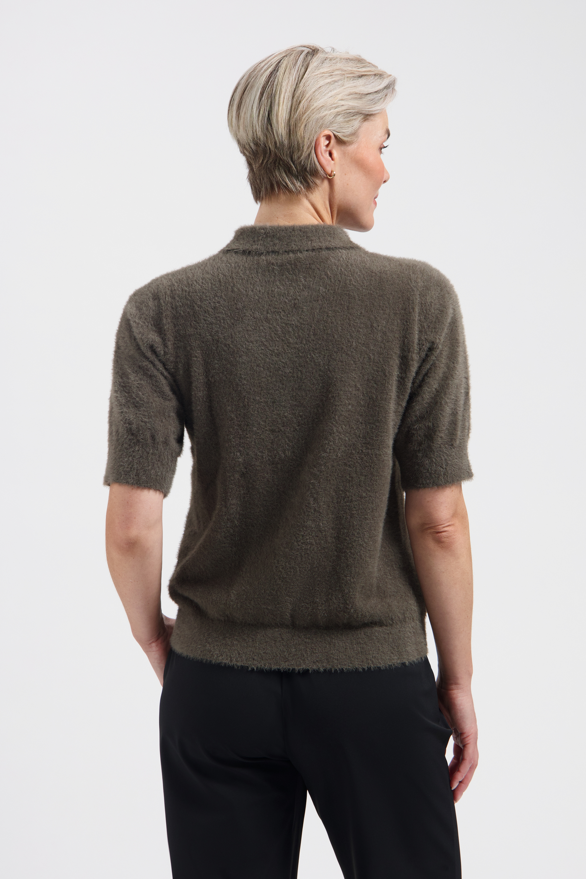 LADY DAY Fluffy Dames Trui Tesely Deep Forest Groen  - Afbeelding 2