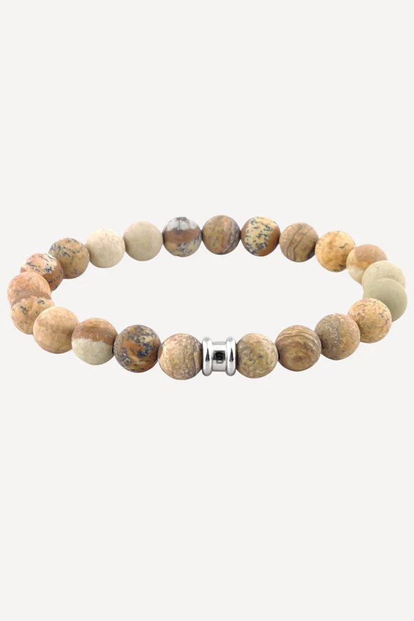 Steel&Barnett Herenarmband Stones Wood