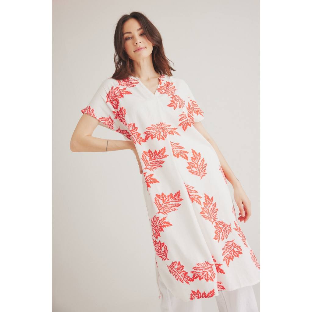 ONE TWO LUXZUZ Jurk Georgina Wit-Rood  - Afbeelding 3