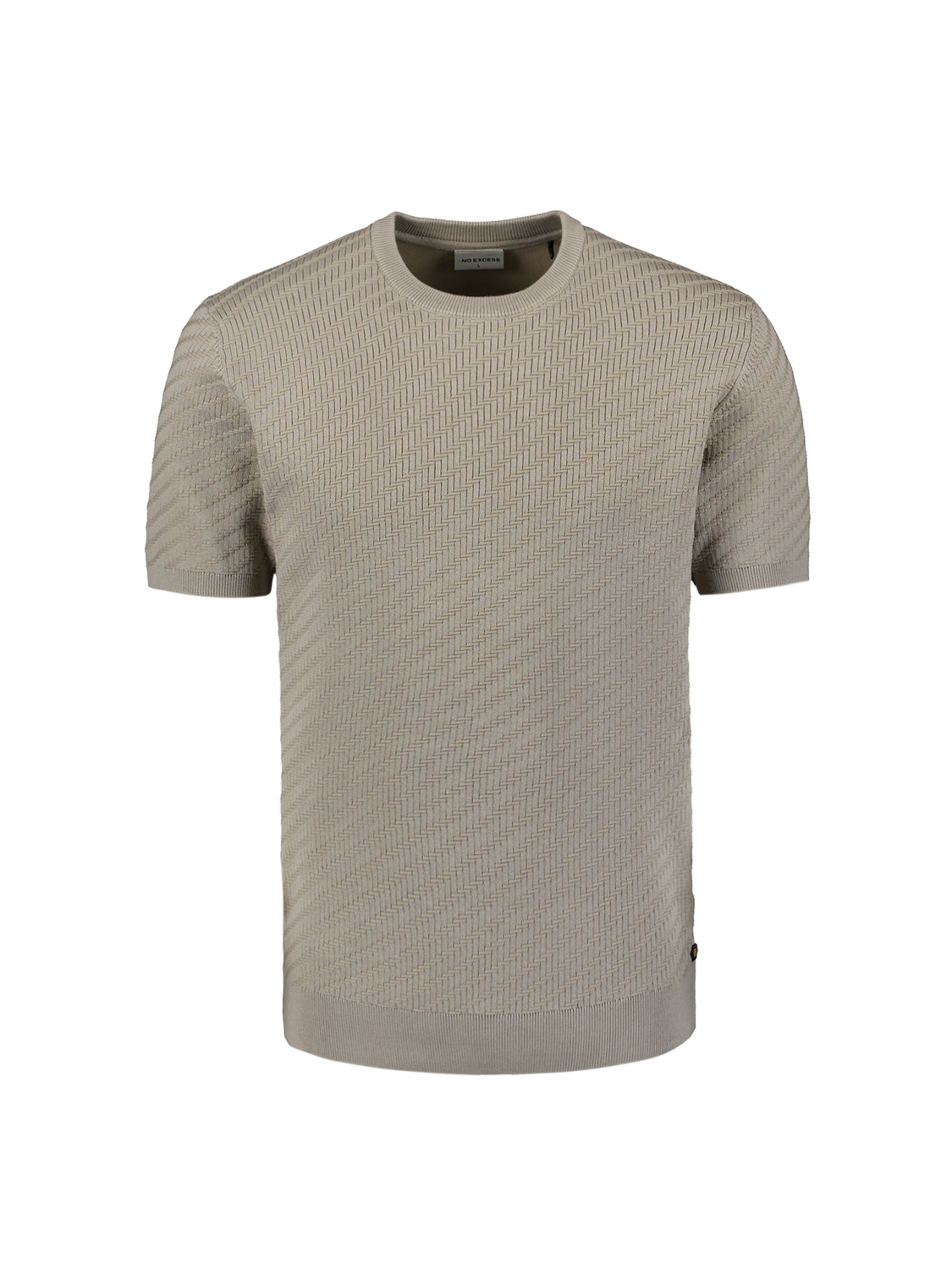 NO EXCESS Heren Shirt Structuur Bruin-Grijs