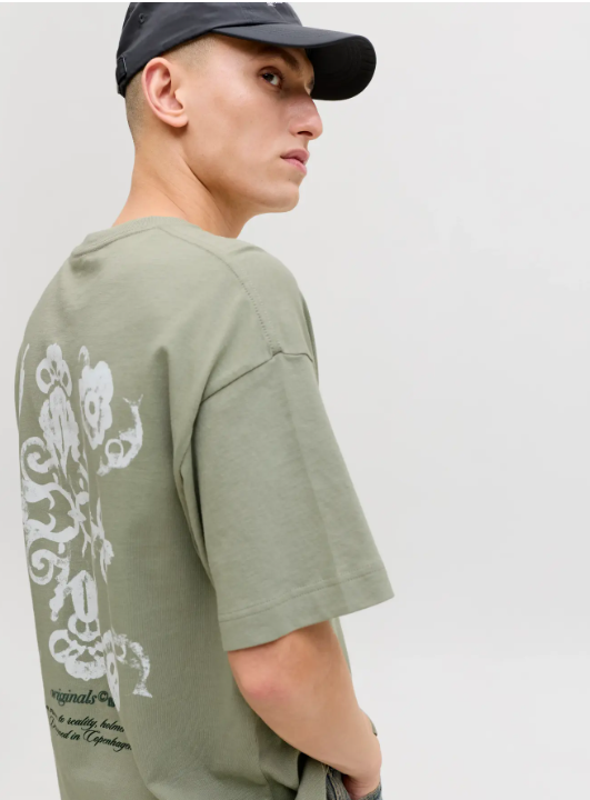 JACK & JONES Heren T-Shirt Montauk Met Rugprint Groen  - Afbeelding 3
