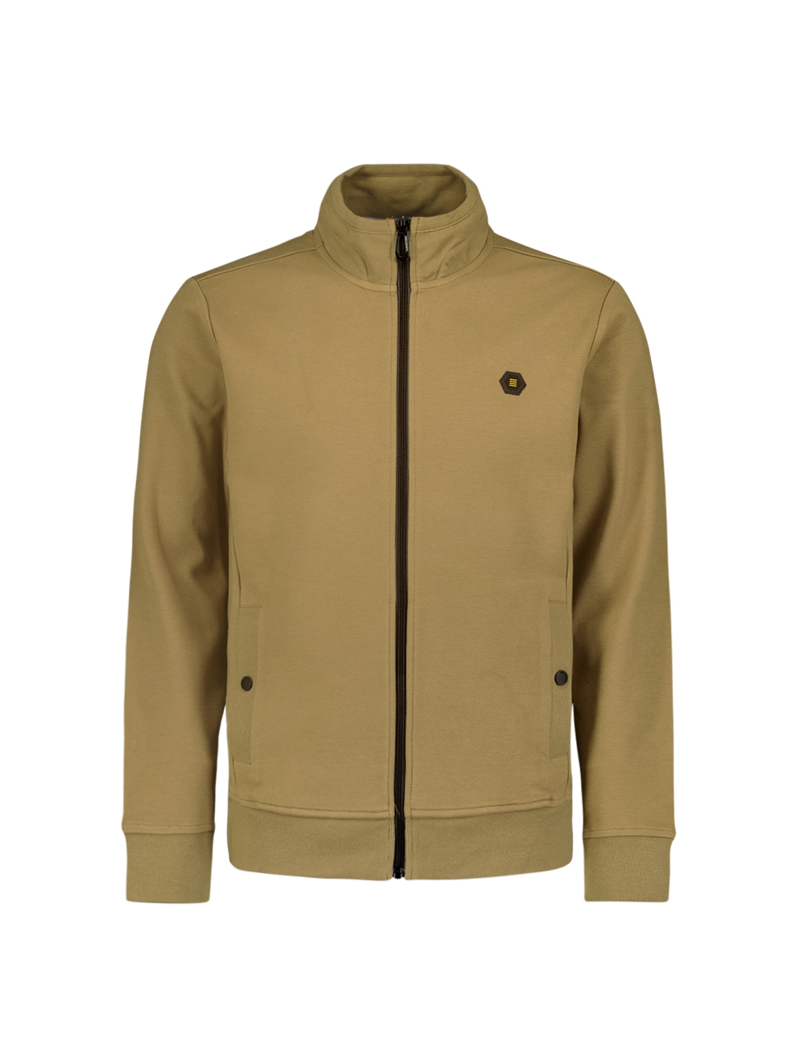 NO EXCESS Vest Met Rits Jacquard Khaki  - Afbeelding 6