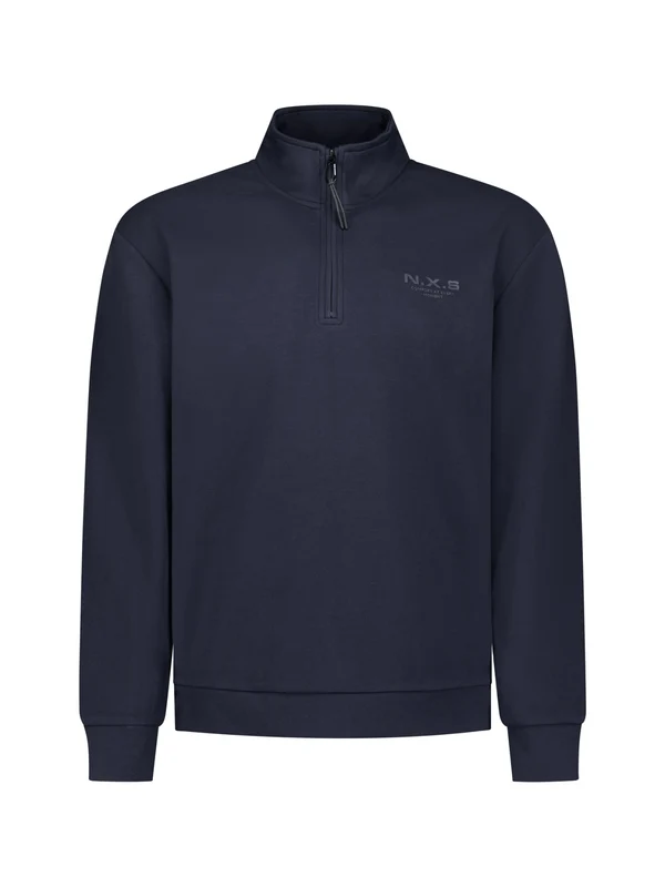 NO EXCESS Half Zip Sweater Dark Night  - Afbeelding 2