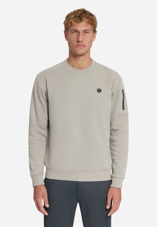 NO EXCESS Heren Trui  Crewneck Brushed Inside Clay 
