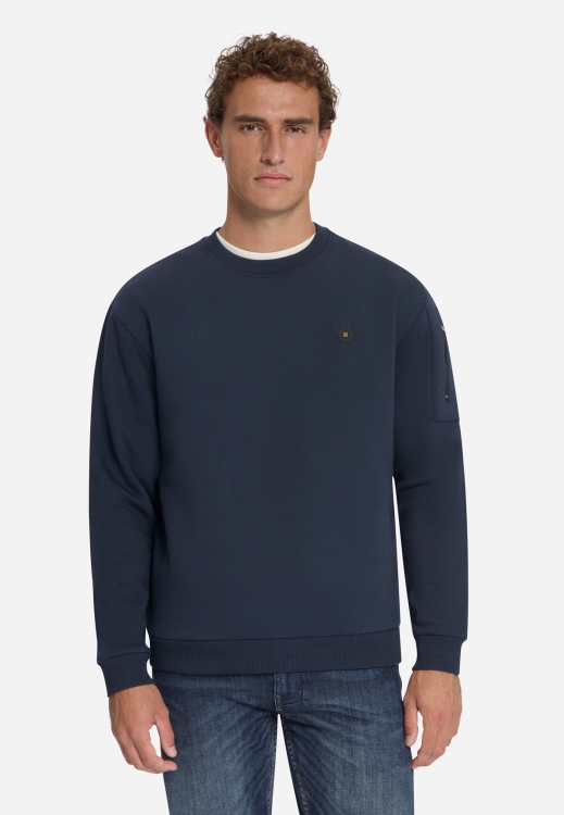 NO EXCESS Heren Trui Sweater Crewneck Brushed inside Dark Night 