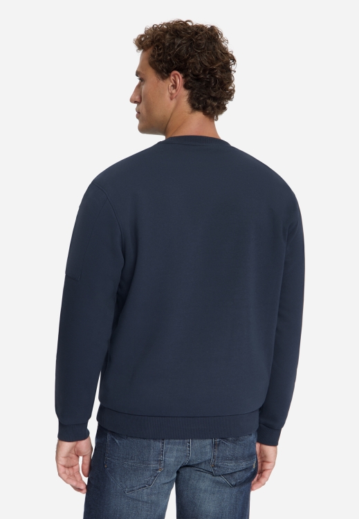 NO EXCESS Heren Trui Sweater Crewneck Brushed inside Dark Night  - Afbeelding 2