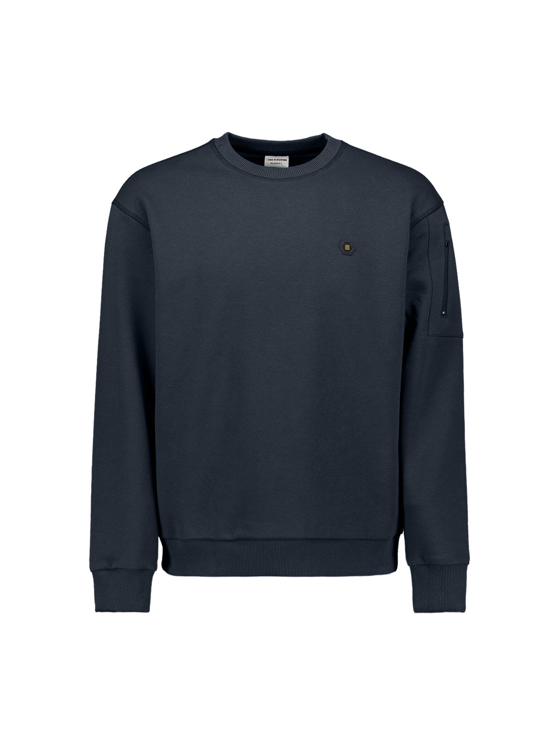 NO EXCESS Heren Trui Sweater Crewneck Brushed inside Dark Night  - Afbeelding 3