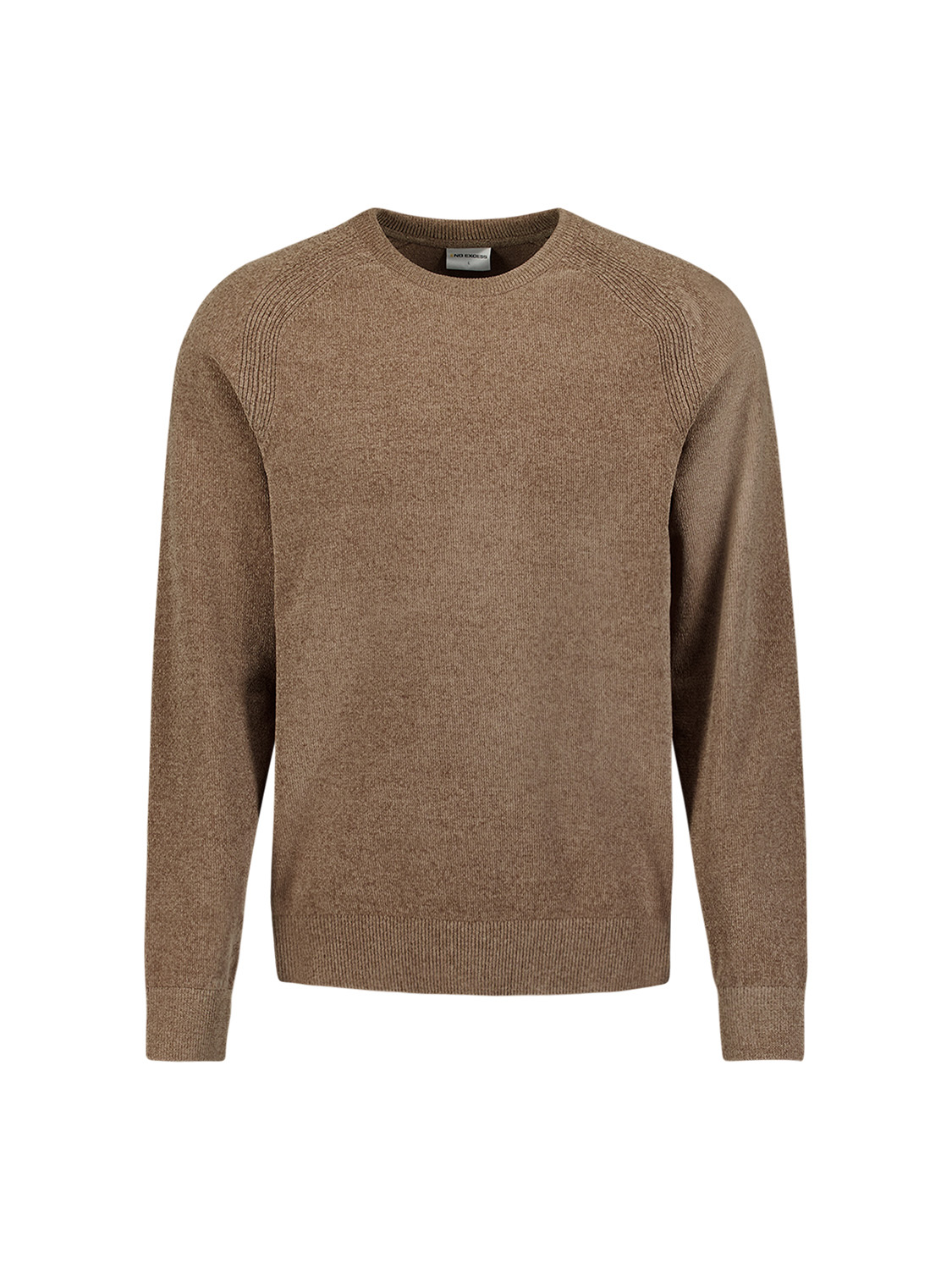 NO EXCESS Trui Pullover Crewneck Light Weight Chenille Light Brown  - Afbeelding 3
