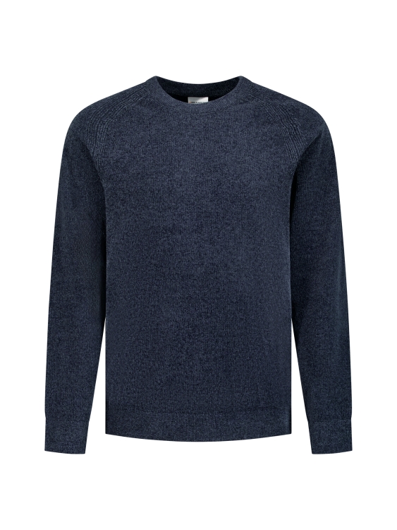 NO EXCESS Heren Pullover Crewneck Light Weight Chenille Dark Night  - Afbeelding 3
