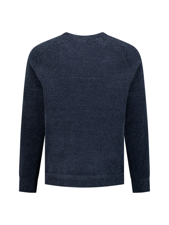 NO EXCESS Heren Pullover Crewneck Light Weight Chenille Dark Night  - Afbeelding 4