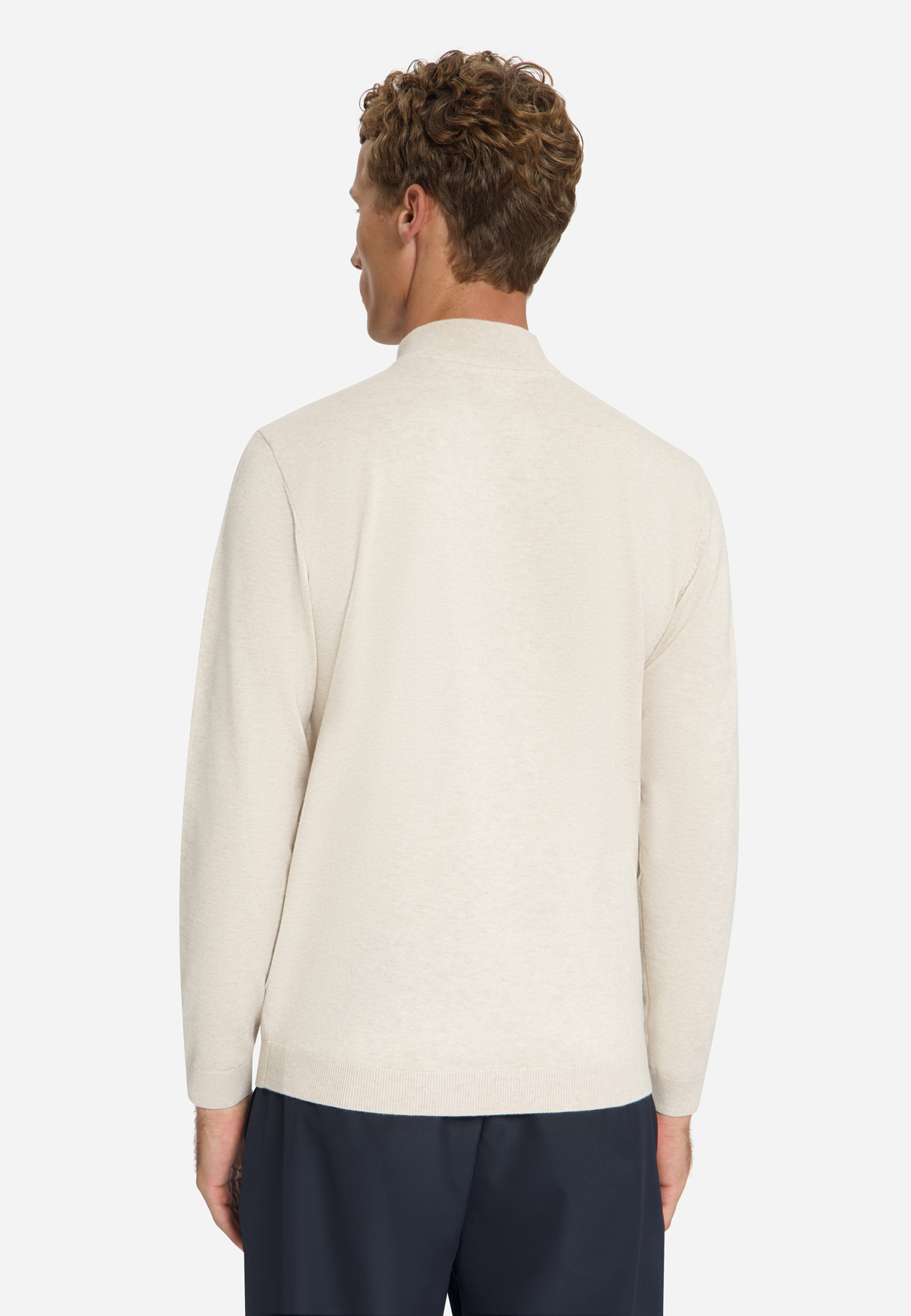 NO EXCESS Pullover Half Zip Melange Stone  - Afbeelding 2