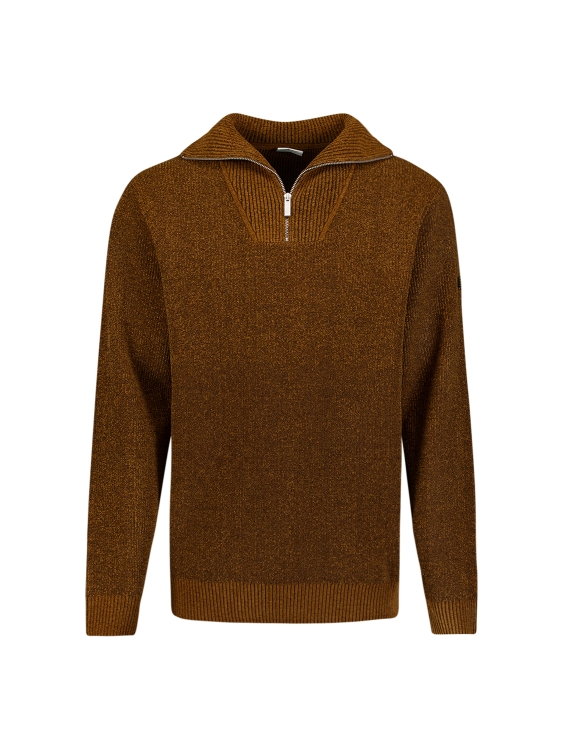 NO EXCESS Heren Trui Pullover Half Zip Caramel - Afbeelding 3