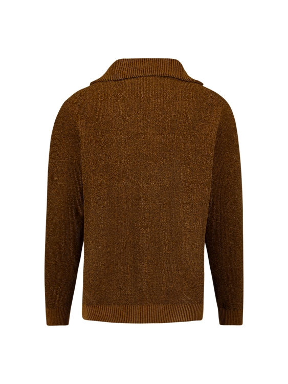 NO EXCESS Heren Trui Pullover Half Zip Caramel - Afbeelding 4