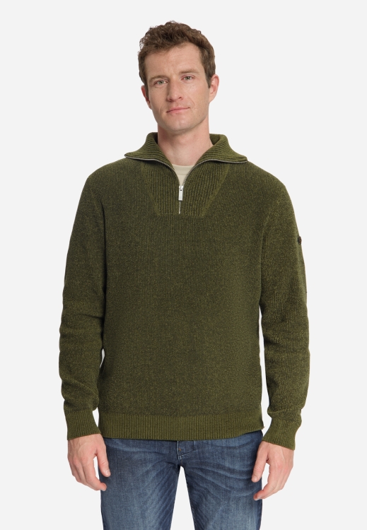 NO EXCESS Heren Pullover Half Zip Moss