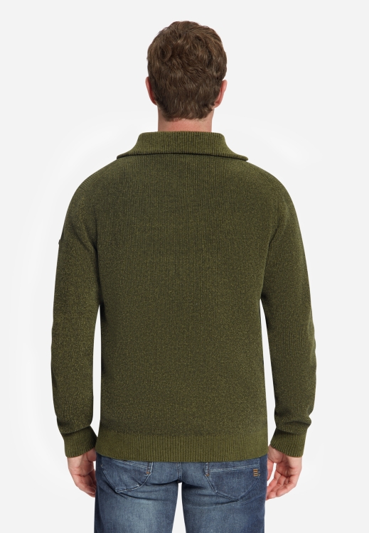 NO EXCESS Heren Pullover Half Zip Moss - Afbeelding 2