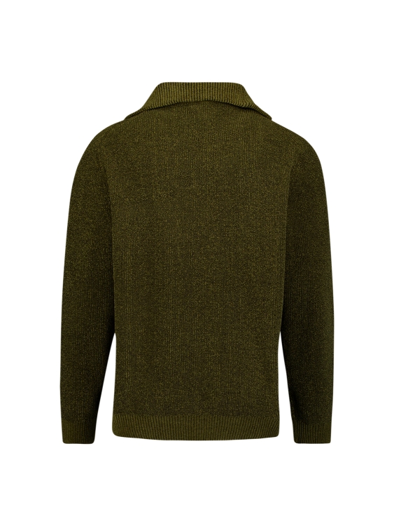 NO EXCESS Heren Pullover Half Zip Moss - Afbeelding 4