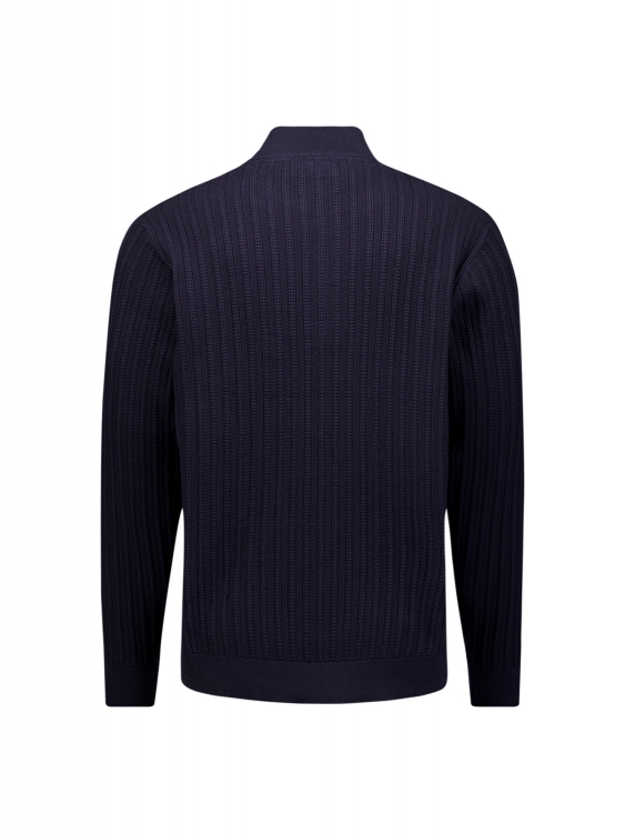 NO EXCESS Heren Pullover Half Zip Drop Needle Dark Night  - Afbeelding 2