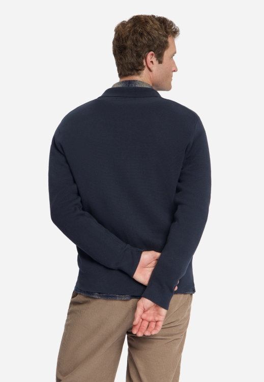 NO EXCESS Heren Gebreid Overshirt Dark Night  - Afbeelding 2
