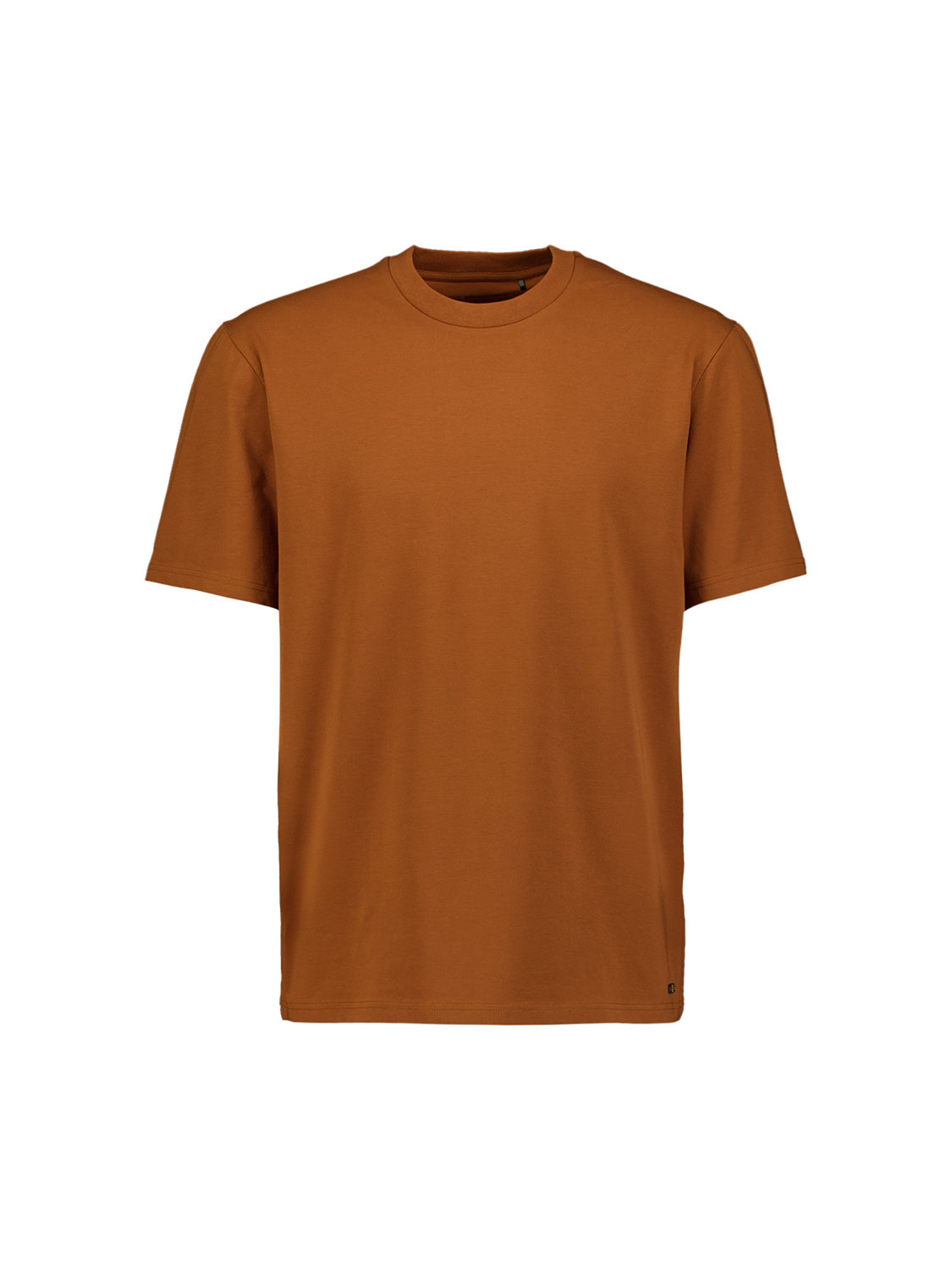 NO EXCESS Heren T-Shirt Crewneck Solid Basic Stretch Caramel  - Afbeelding 3