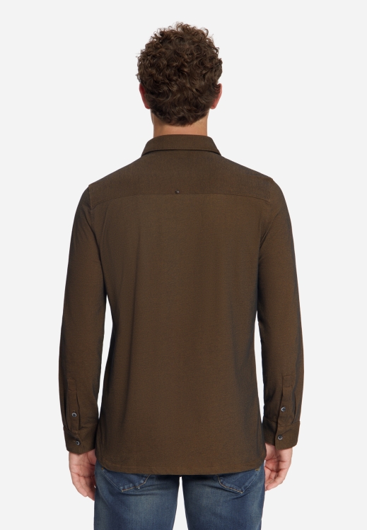 NO EXCESS Overhemd Shirt Twill Jersey Caramel  - Afbeelding 2
