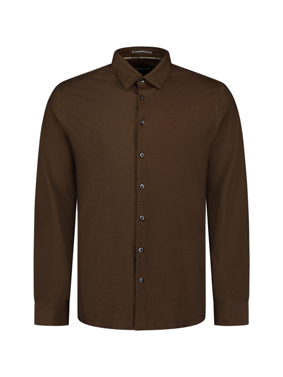 NO EXCESS Overhemd Shirt Twill Jersey Caramel  - Afbeelding 3