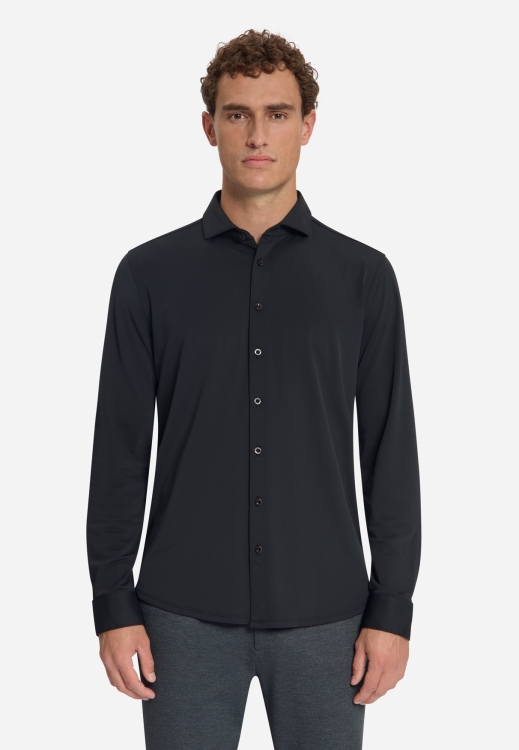 NO EXCESS  Heren Overhemd Shirt Travel Jersey Sedoc Black 