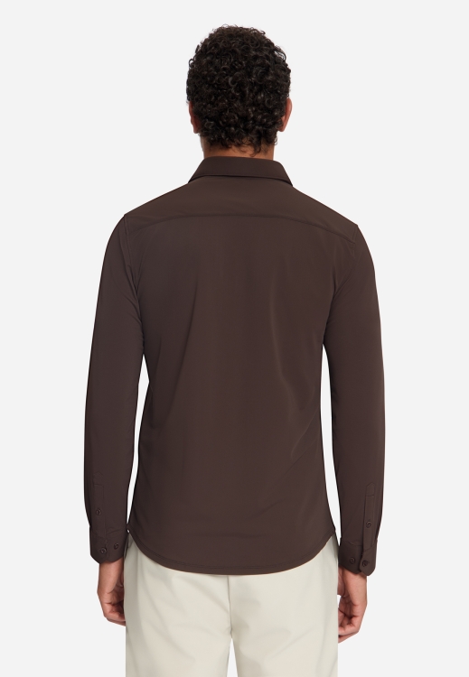 NO EXCESS  Heren Overhemd Shirt Travel Jersey Sedoc Dark Brown - Afbeelding 2