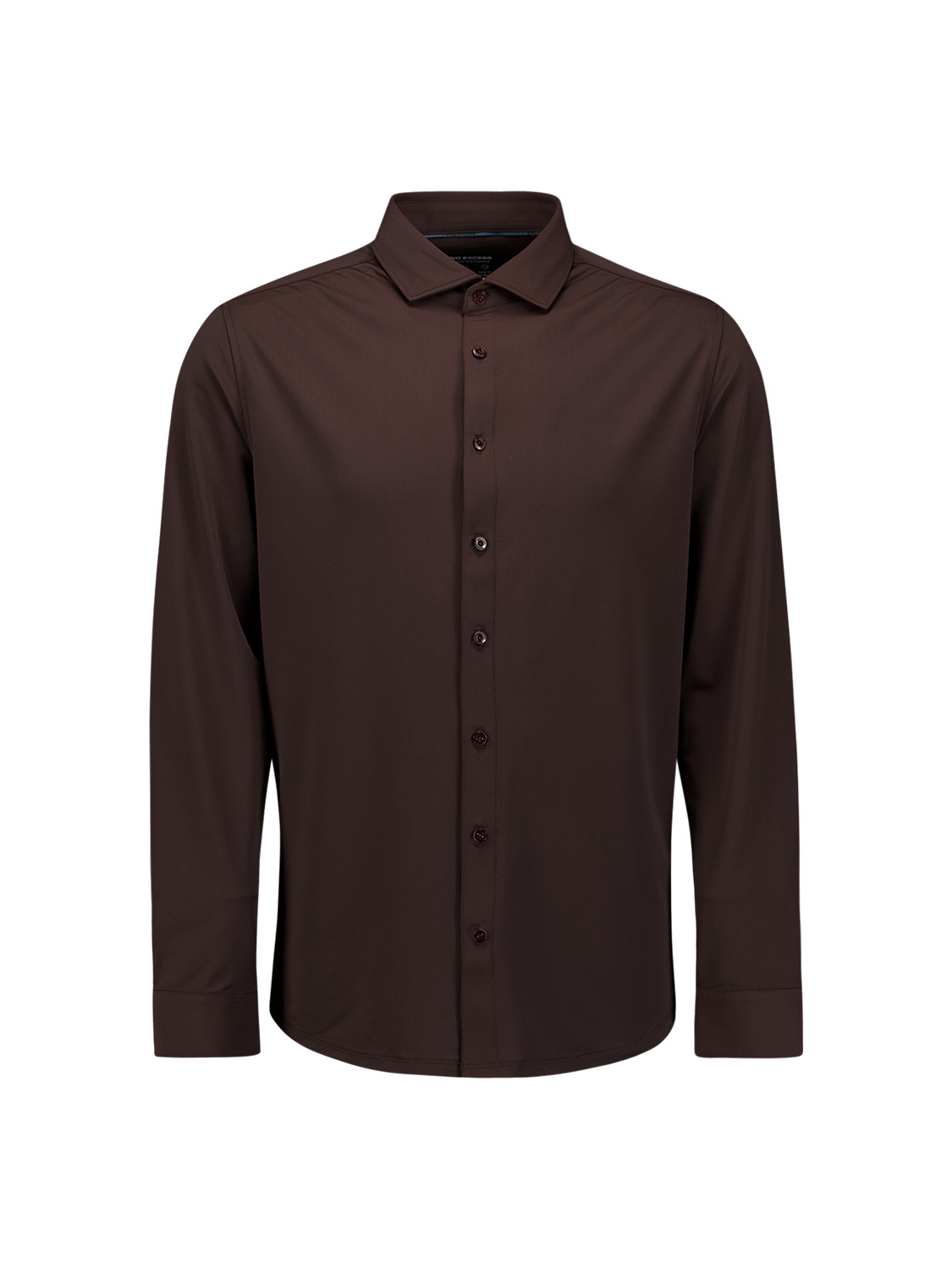 NO EXCESS  Heren Overhemd Shirt Travel Jersey Sedoc Dark Brown - Afbeelding 3
