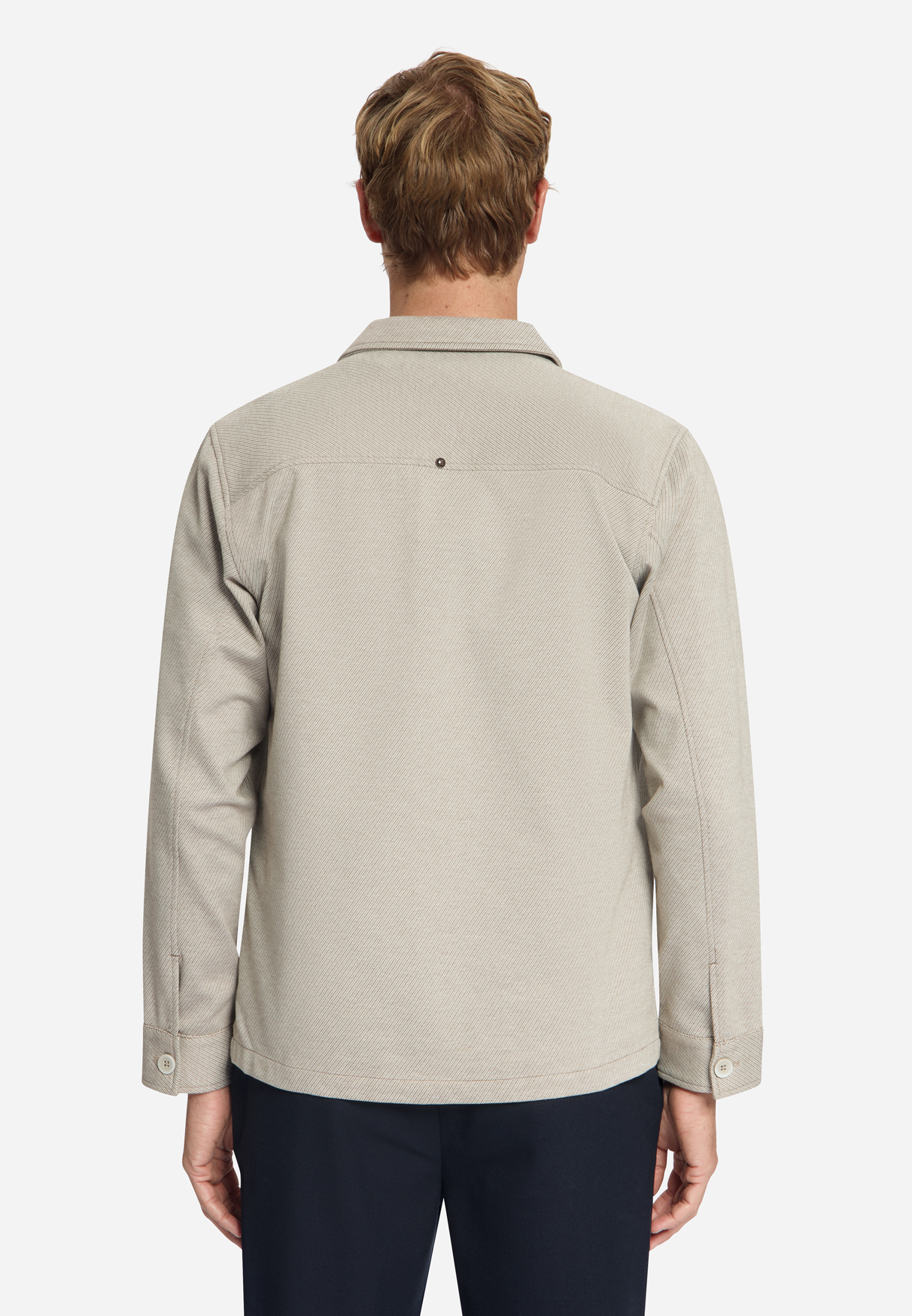 NO EXCESS Overshirt Full Button Melange Twill Effect Light Brown - Afbeelding 2