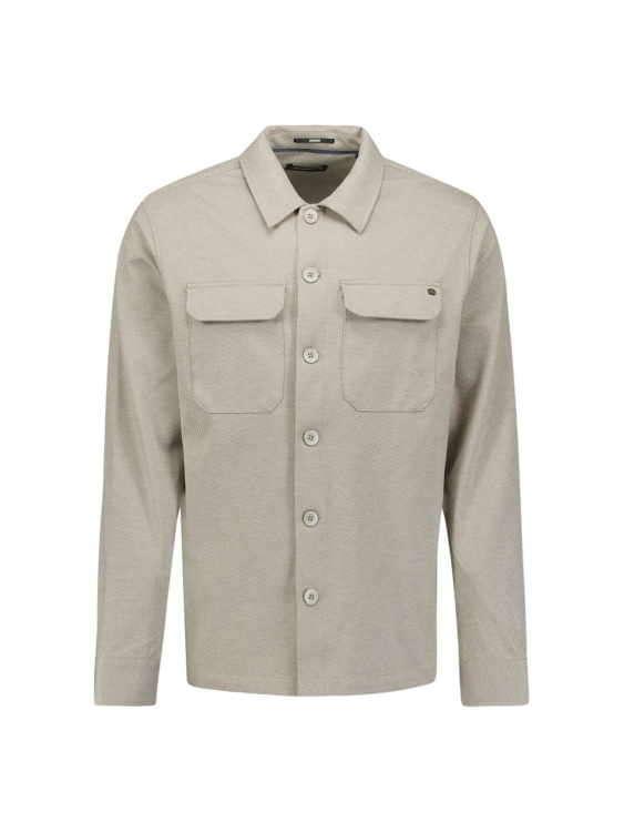 NO EXCESS Overshirt Full Button Melange Twill Effect Light Brown - Afbeelding 3
