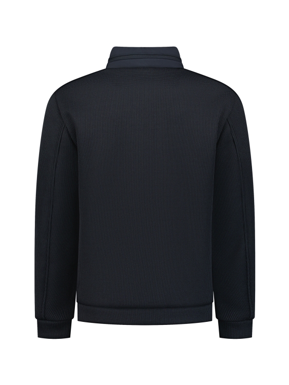 NO EXCESS Jacket Short Fit Sealed Knitted Mix Dark Night - Afbeelding 4