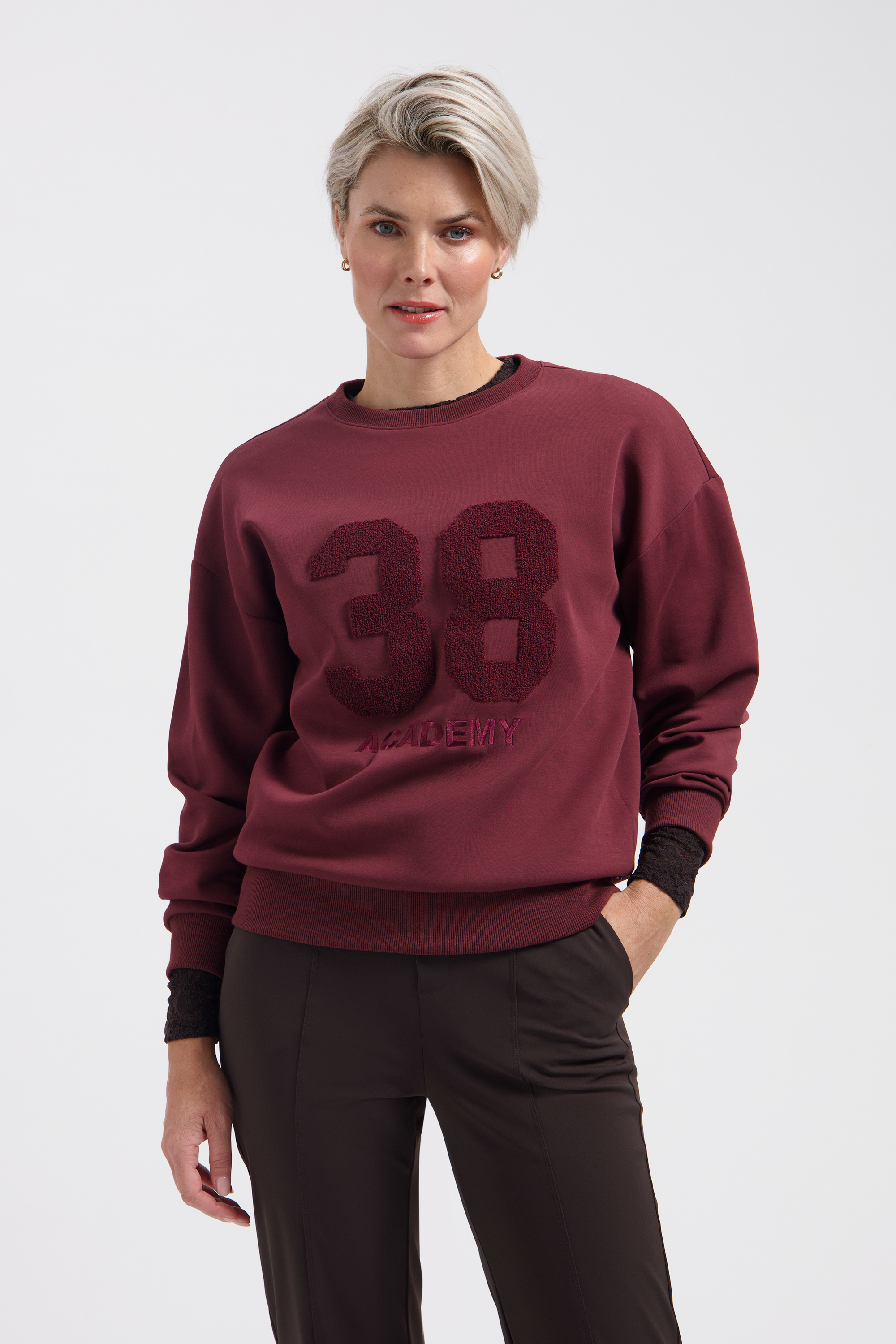 LADY DAY Dames Sweater Academy Bordeaux Rood 
