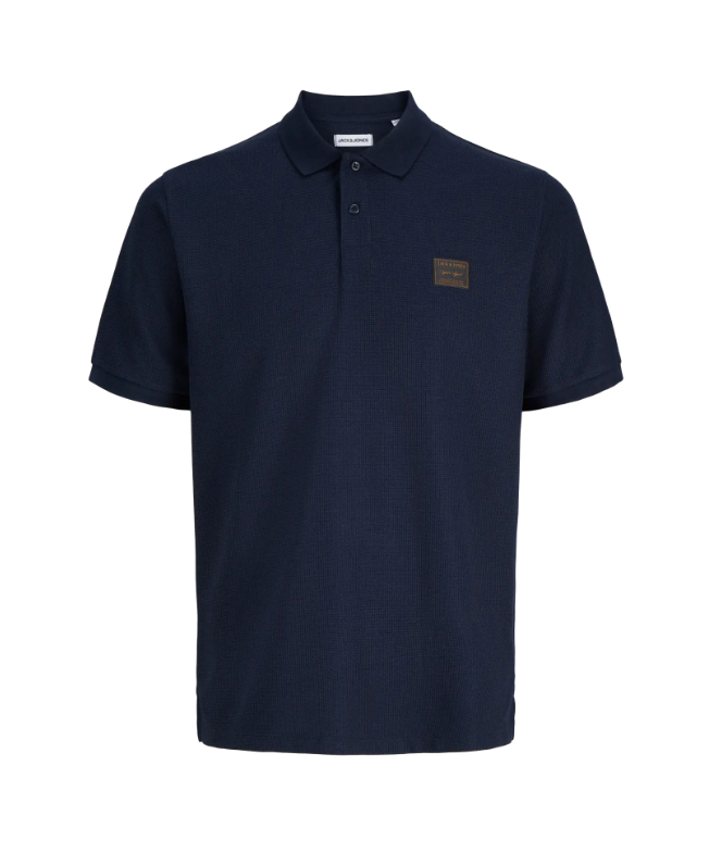 JACK & JONES Heren Poloshirt Daytona Wafelstructuur Donkerblauw 