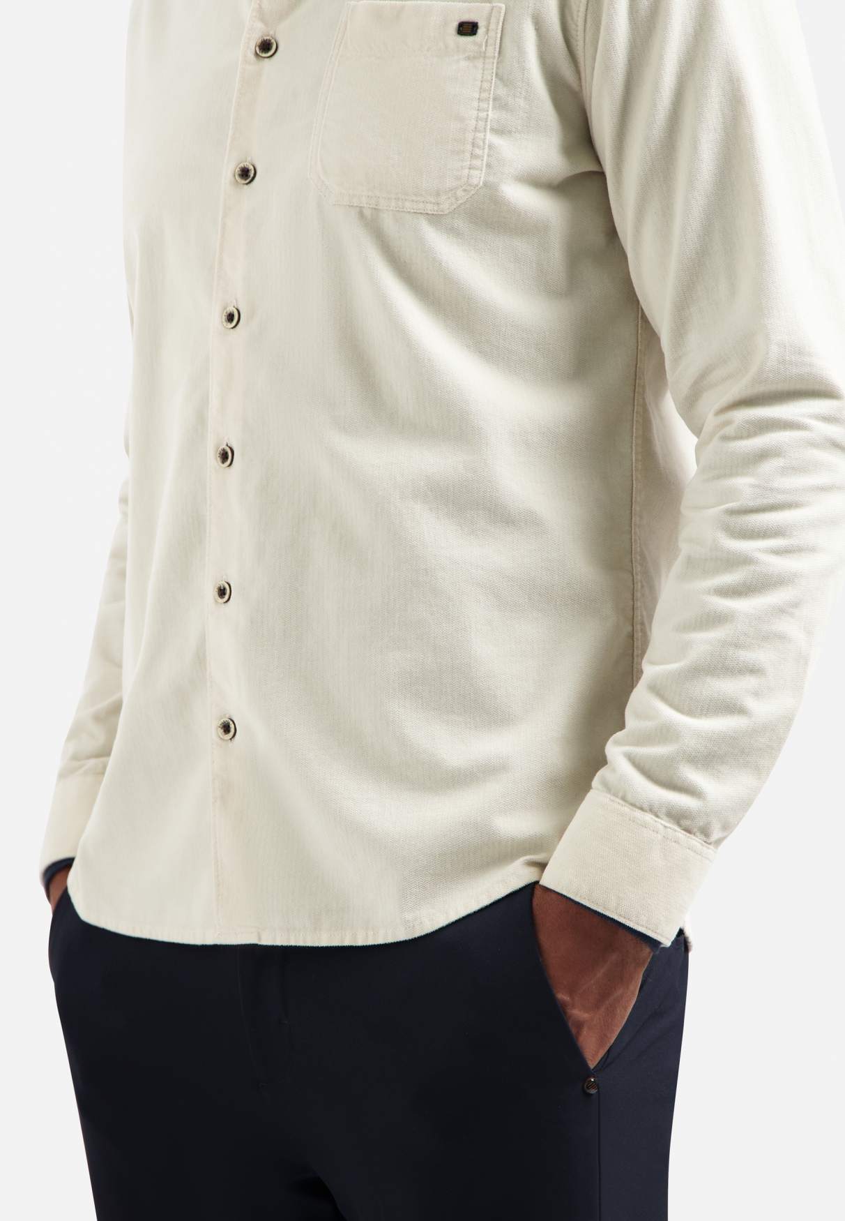 NO EXCESS Heren Overhemd Corduroy Offwhite  - Afbeelding 5