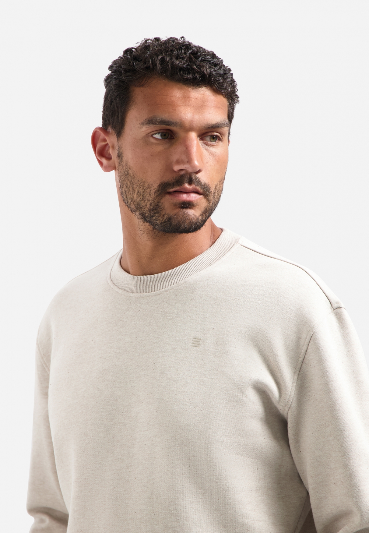 NO EXCESS Heren Sweater Met Achteropdruk Zandkleur  - Afbeelding 5