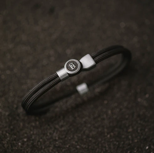 STEEL&BARNETT Herenarmband Riptide Black-Silver  - Afbeelding 2